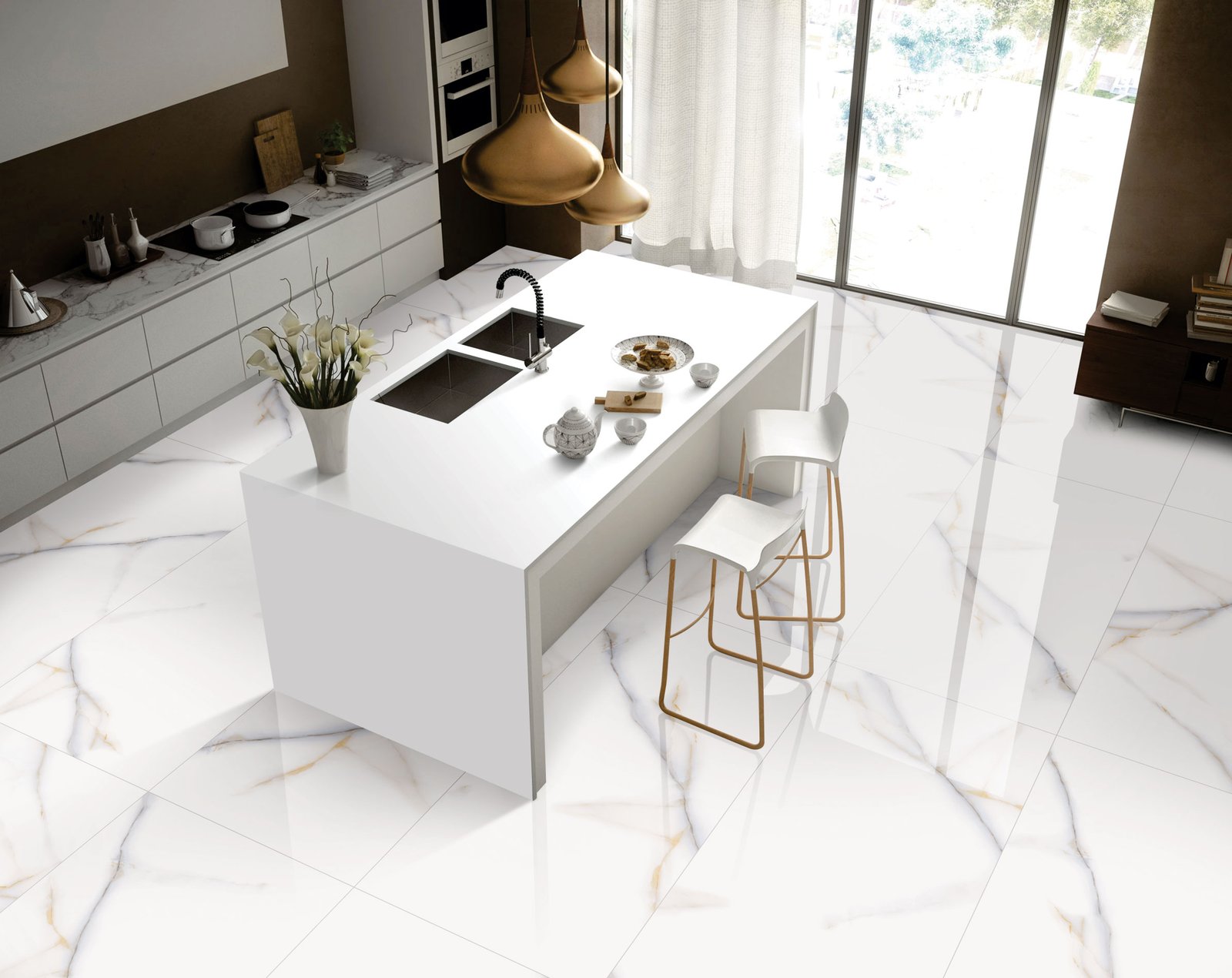 Royale Onyx Amber Kitchen Tile